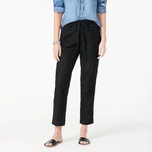 J. Crew Black Eyelet Capris